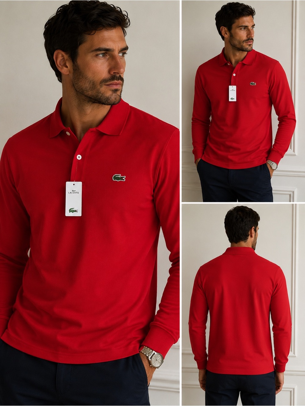 New with tags authentic Lacoste Classic Fit Long Sleeve Polo Shirt - Picture 16 of 16